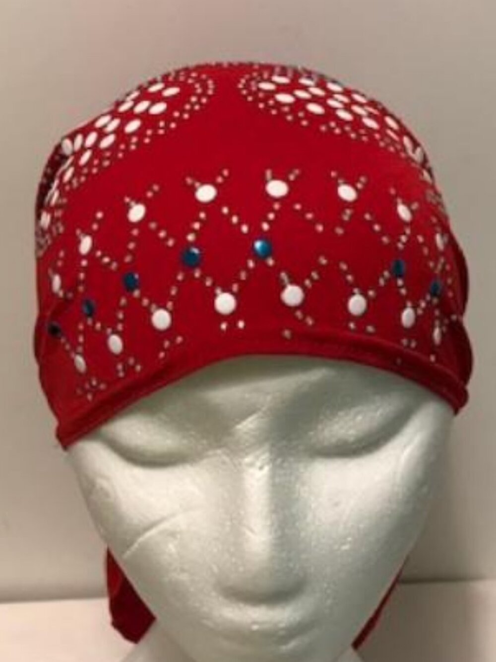 RED Pre-Tied Stud Fashion Cap Slip On Bonnet Hijab Undercap #1